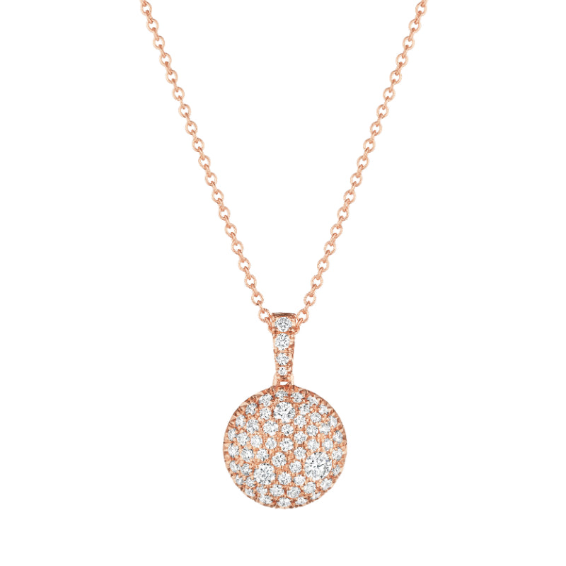 Henri Daussi 14k Rose Gold Diamond Pendant