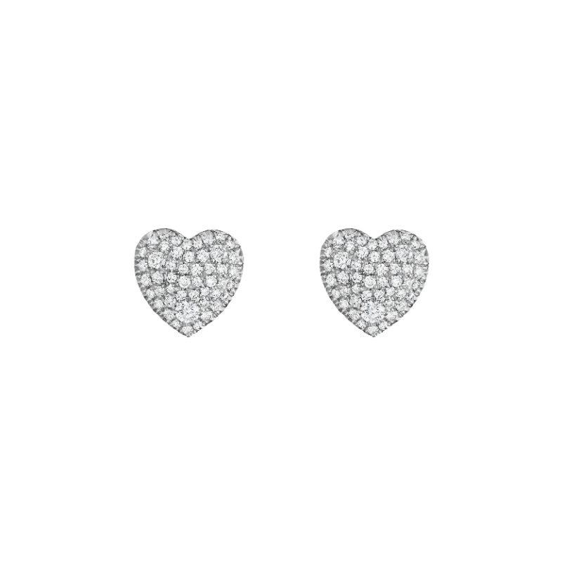 Henri Daussi 14k White Gold Diamond Stud Earrings