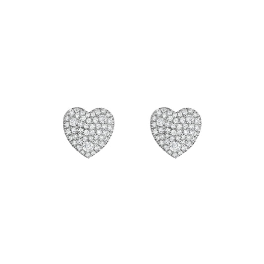 Henri Daussi 14k White Gold Diamond Stud Earrings