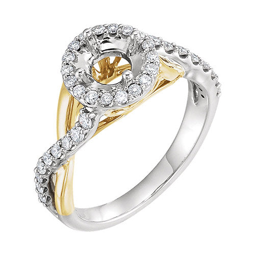 Stuller 14k Two-Tone Round Diamond Semi-mounting Engagement Ring