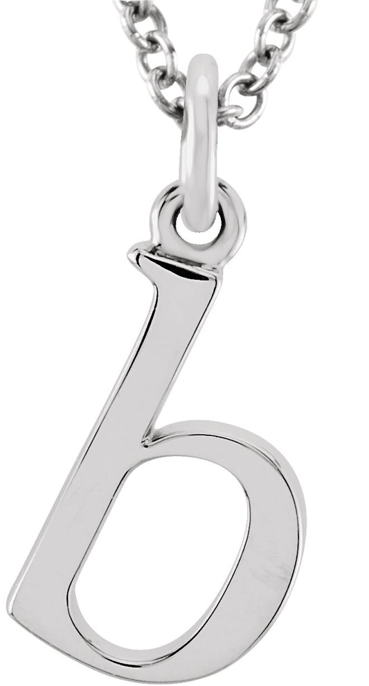 14K White Lowercase Initial b 16 Necklace