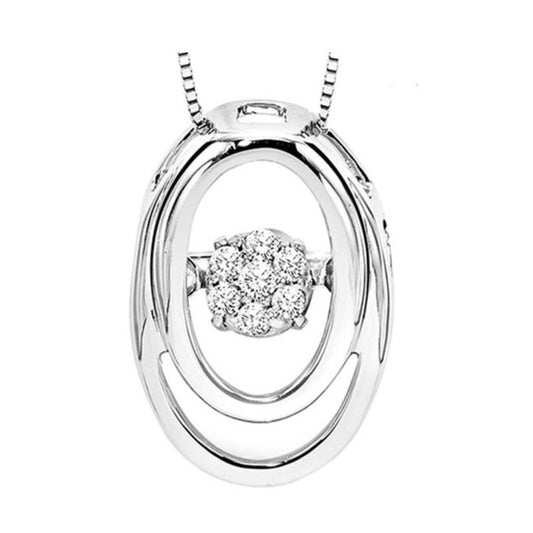 Gems One Silver (SLV 995) Diamond Rhythm Of Love Neckwear Pendant  - 1/10 ctw