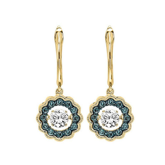 Gems One 14KT Yellow Gold & Diamond Rhythm Of Love Fashion Earrings   - 1/2 ctw