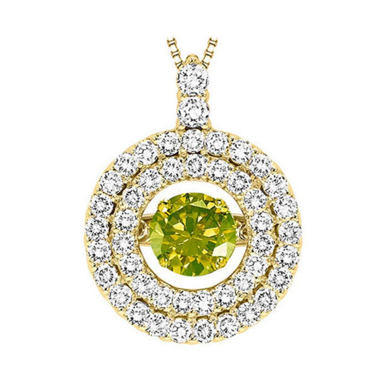 Gems One 14KT Yellow Gold & Diamond Rhythm Of Love Neckwear Pendant  - 1-3/4 ctw