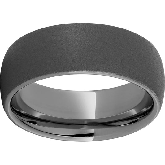Rugged Tungsten  8mm Domed Band with Sandblast Finish