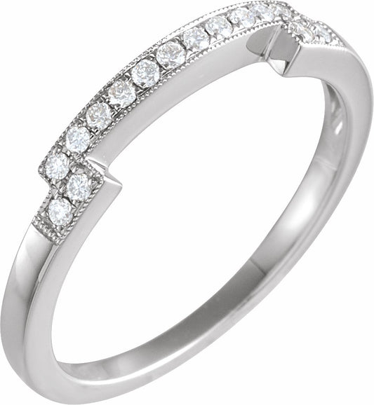 14K White 1/8 CTW Diamond Matching Band