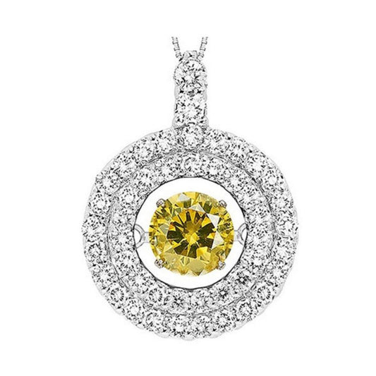 Gems One 14KT White Gold & Diamond Rhythm Of Love Neckwear Pendant  - 2 ctw