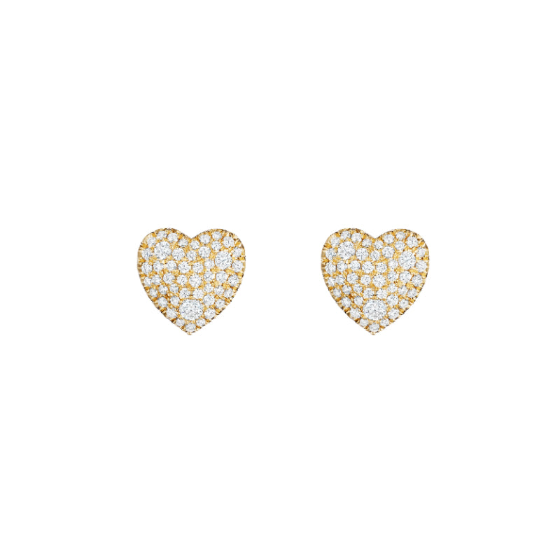 Henri Daussi 14k Yellow Gold Diamond Stud Earrings