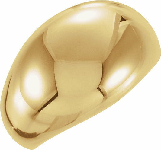 14K Yellow 10 mm Dome Ring
