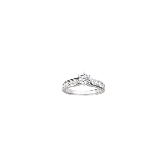 True Romance Platinum 0.16ct Diamond Classic Semi Mount Engagement Ring