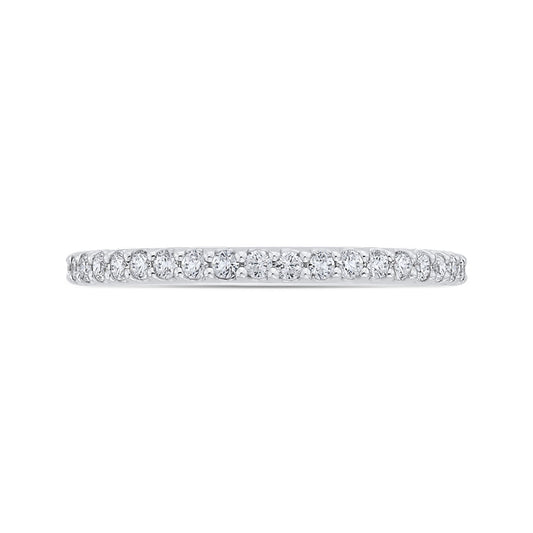 Shah Luxury 14K White Gold Round Half-Eternity Diamond Wedding Band