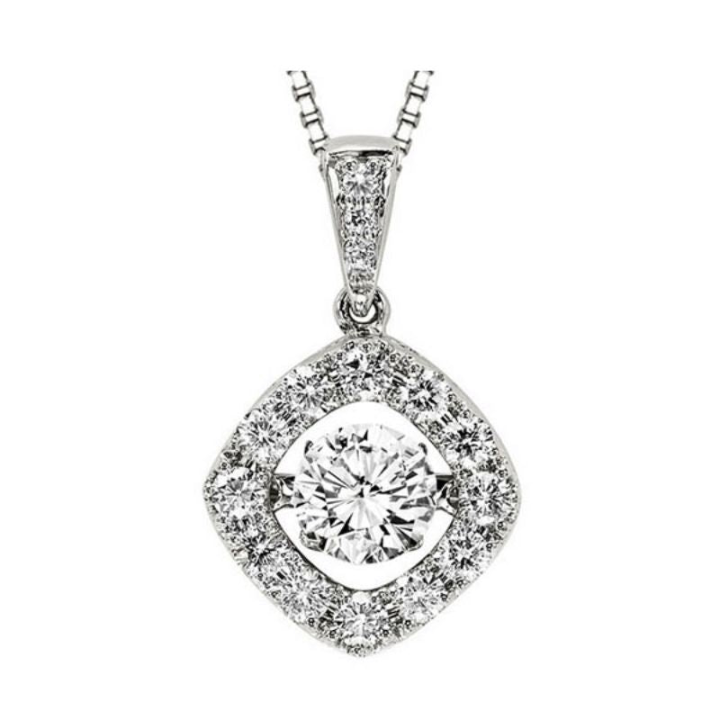 Gems One 14KT White Gold & Diamond Rhythm Of Love Neckwear Pendant  - 1 ctw