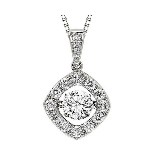 Gems One 14KT White Gold & Diamond Rhythm Of Love Neckwear Pendant  - 1 ctw