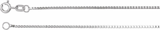 14K White 1 mm Solid Box 7 Chain