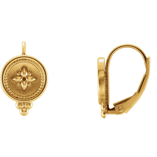 Stuller 14k Yellow Gold Beaded Lever Back Earrings