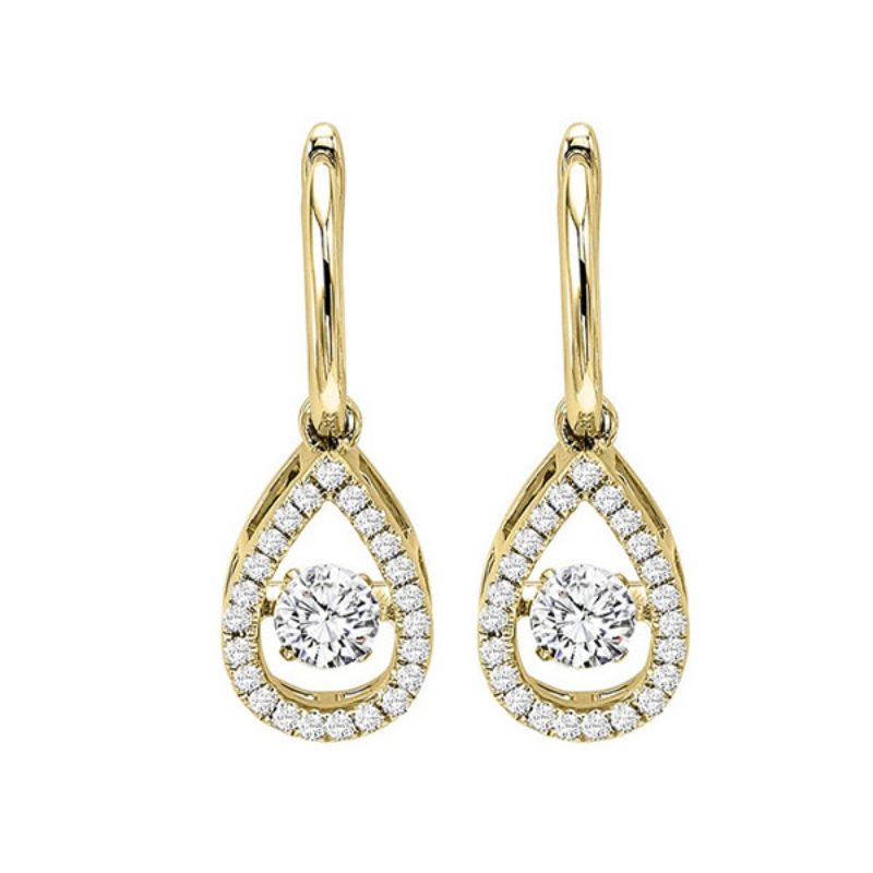 Gems One 14KT Yellow Gold & Diamond Rhythm Of Love Fashion Earrings  - 3/4 ctw