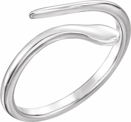 14K White Snake Ring
