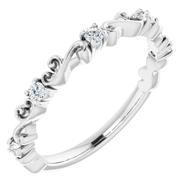 14K White 1/6 CTW Diamond Sculptural-Inspired Anniversary Band