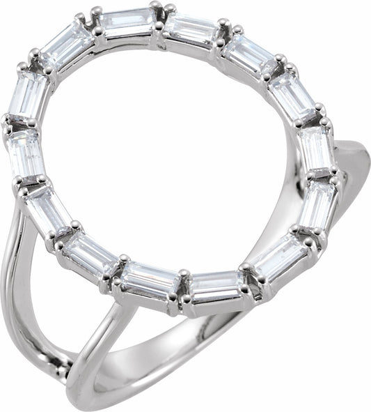 14K White 1/2 CTW Diamond Negative Space Ring