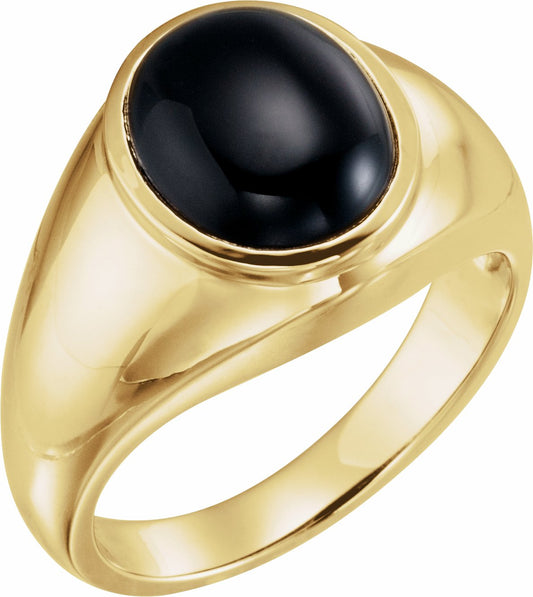 14K Yellow Onyx Ring