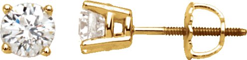 14K Yellow 1/4 CTW Diamond Stud Earrings