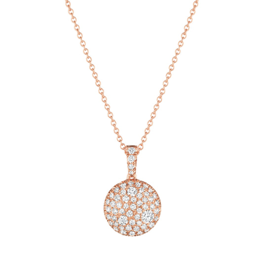 Henri Daussi 18k Rose Gold Diamond Pendant