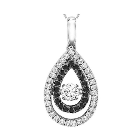 Gems One 14KT White Gold & Diamond Rhythm Of Love Neckwear Pendant  - 3/8 ctw