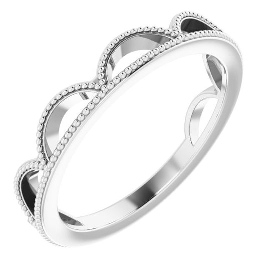 14K White Stackable Ring