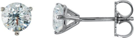 14K White 1 CTW Diamond Stud Earrings