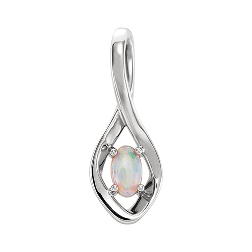 Stuller 14k White Opal Freeform Pendant