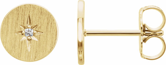 14K Yellow .02 CTW Diamond Earrings