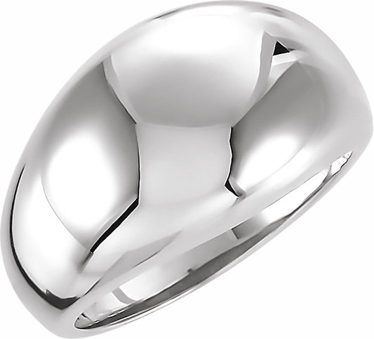 14K White 12 mm Dome Ring