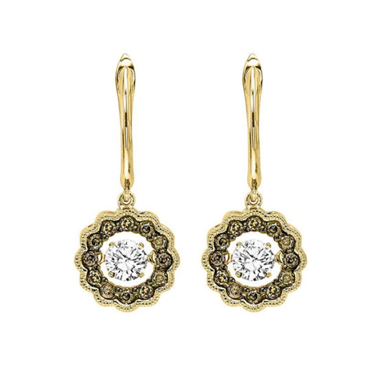 Gems One 14KT Yellow Gold & Diamond Rhythm Of Love Fashion Earrings  - 3/8 ctw