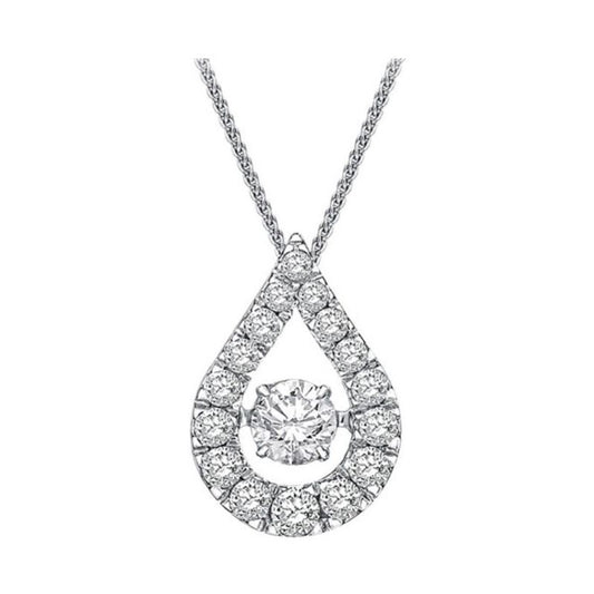 Gems One Silver (SLV 995) Diamond Rhythm Of Love Neckwear Pendant   - 1/2 ctw