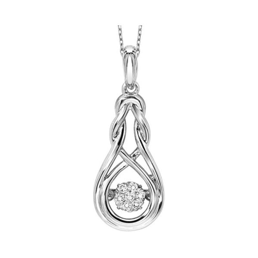 Gems One Silver (SLV 995) & Diamonds Stunning Neckwear Pendant - 1/10 ctw