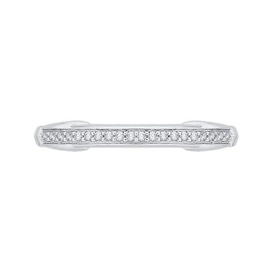 Shah Luxury 14K White Gold Round Diamond Wedding Band