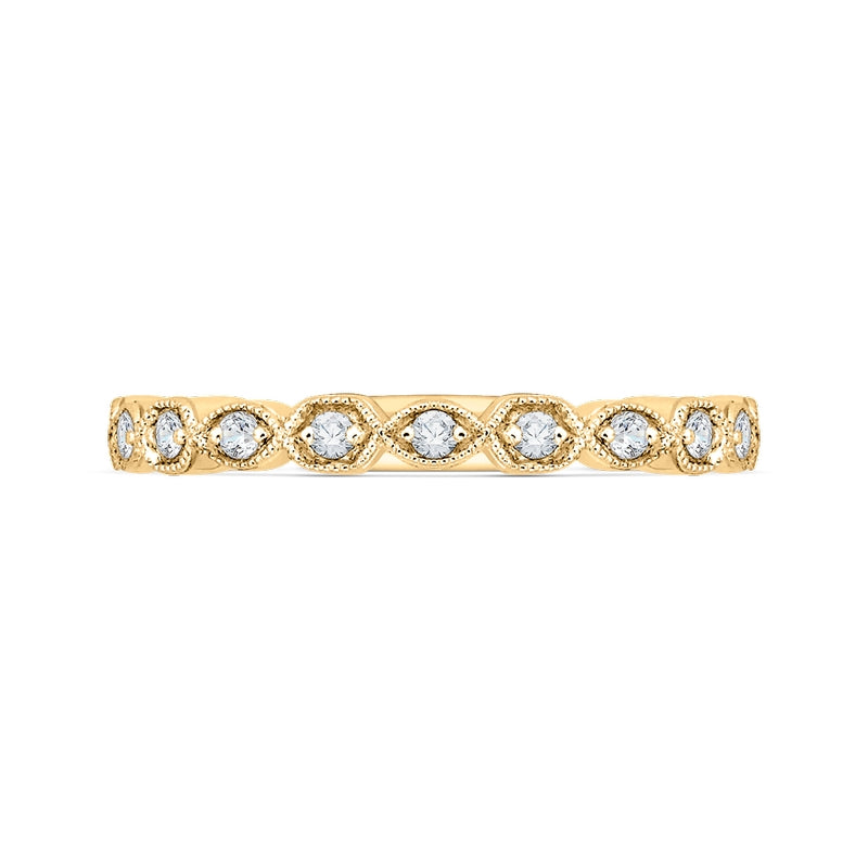 Shah Luxury 14K Yellow Gold Round Diamond Wedding Band