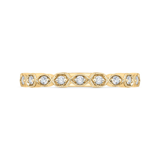 Shah Luxury 14K Yellow Gold Round Diamond Wedding Band