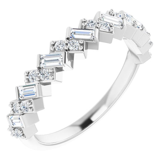 14K White 3/8 CTW Diamond Anniversary Band