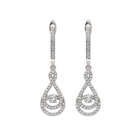 Gems One 14KT White Gold & Diamond Rhythm Of Love Fashion Earrings  - 1/2 ctw