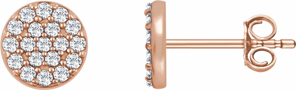 14K Rose 1/3 CTW Diamond Cluster Earrings