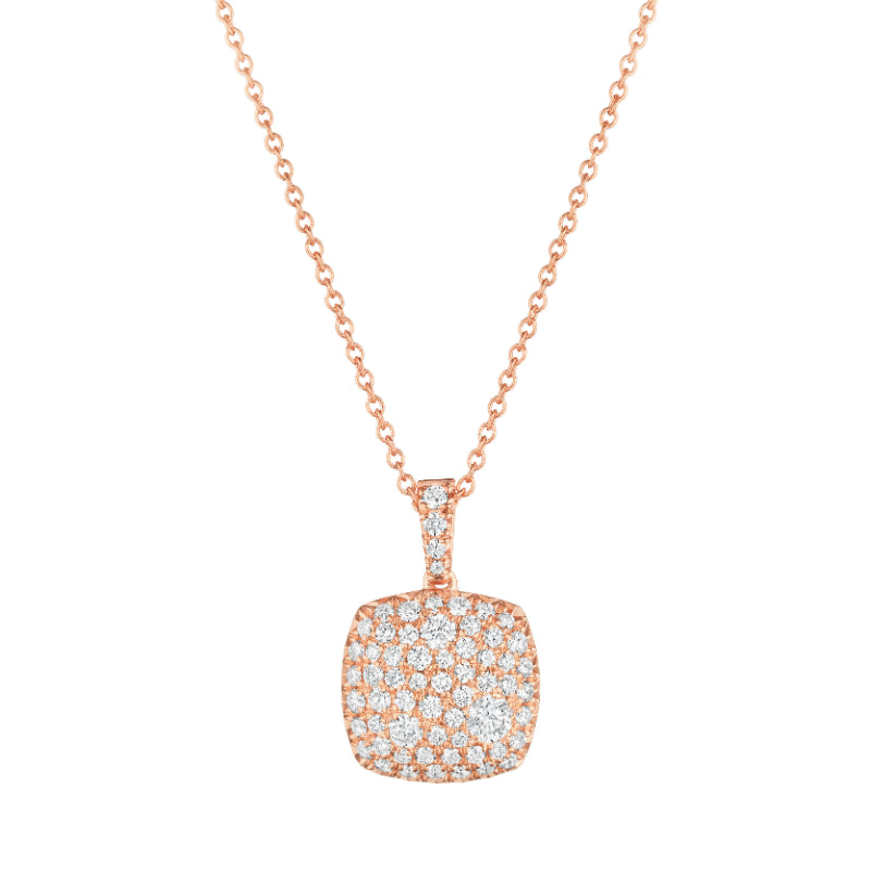 Henri Daussi 14k Rose Gold Diamond Pendant