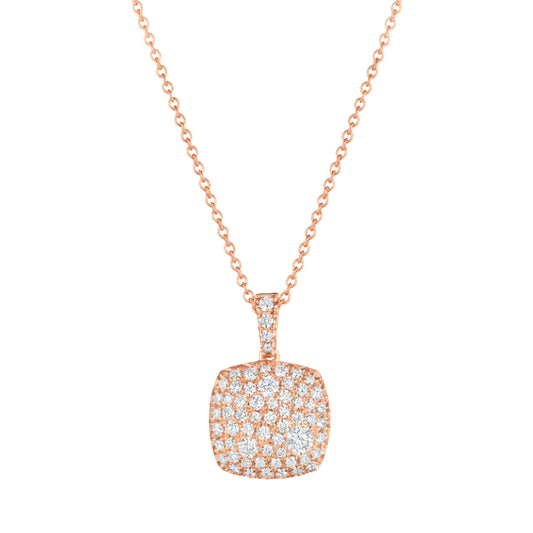 Henri Daussi 14k Rose Gold Diamond Pendant