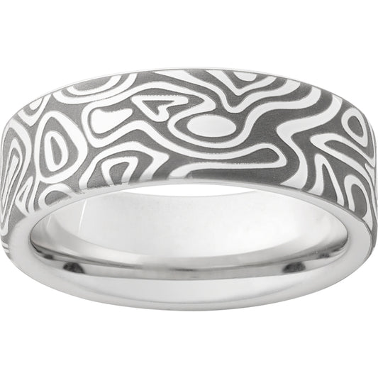 Serinium Pipe Cut Band with Journey Laser Engraving