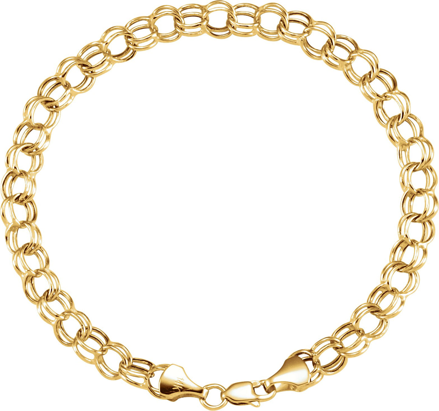 14K Yellow 7.9 mm Double Link Charm 8 Bracelet