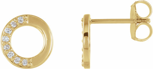 14K Yellow .08 CTW Diamond Circle Earrings