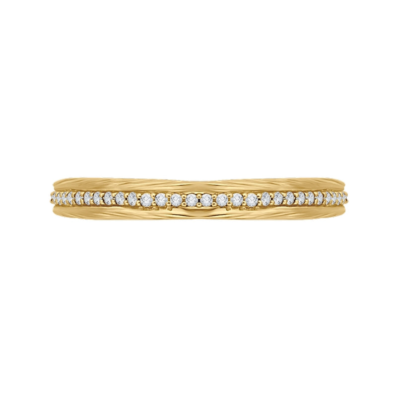 Shah Luxury Round Diamond Wedding Band In 14K Yellow Gold