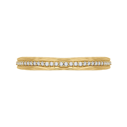 Shah Luxury Round Diamond Wedding Band In 14K Yellow Gold