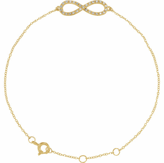 14K Yellow 1/6 CTW Diamond Infinity-Inspired 8 Bracelet