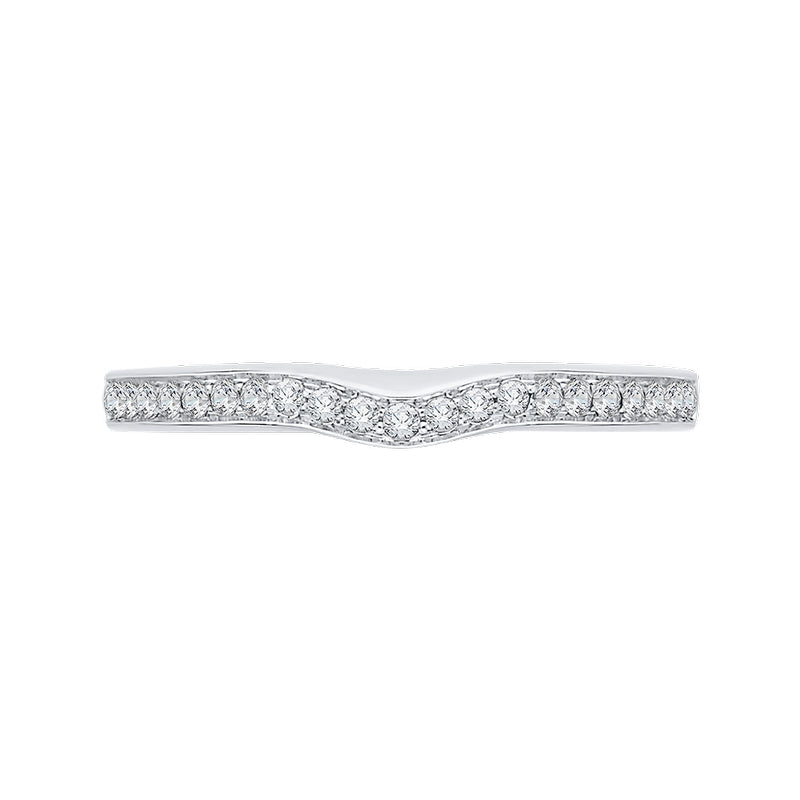 Shah Luxury 14K White Gold Half-Eternity Diamond Wedding Band